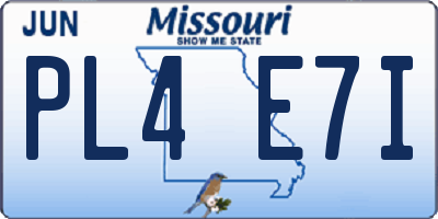 MO license plate PL4E7I