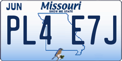 MO license plate PL4E7J