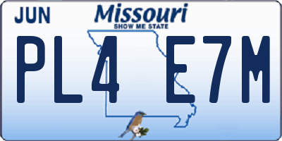 MO license plate PL4E7M