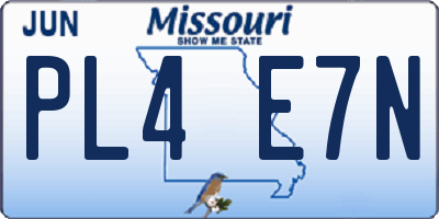 MO license plate PL4E7N