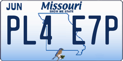 MO license plate PL4E7P