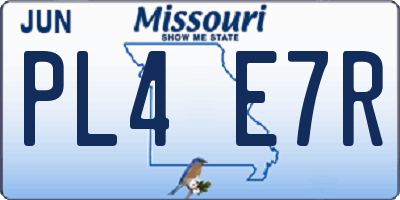 MO license plate PL4E7R