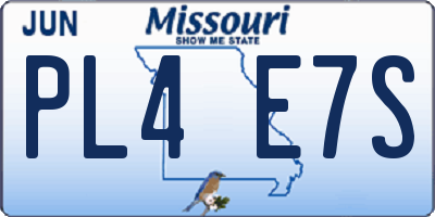 MO license plate PL4E7S