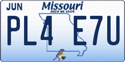 MO license plate PL4E7U