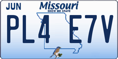 MO license plate PL4E7V