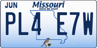 MO license plate PL4E7W