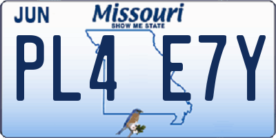 MO license plate PL4E7Y