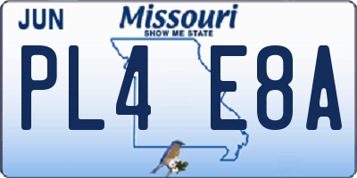 MO license plate PL4E8A
