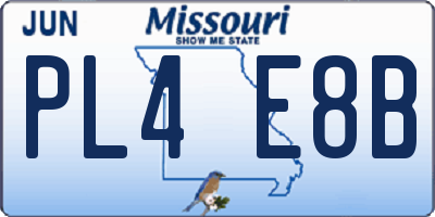 MO license plate PL4E8B