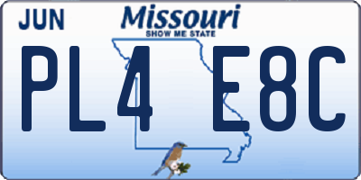 MO license plate PL4E8C