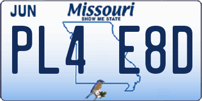 MO license plate PL4E8D