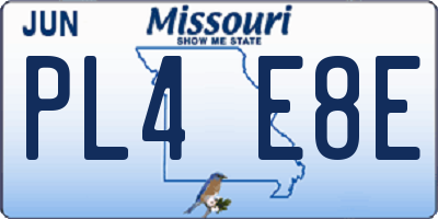 MO license plate PL4E8E