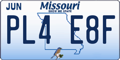MO license plate PL4E8F
