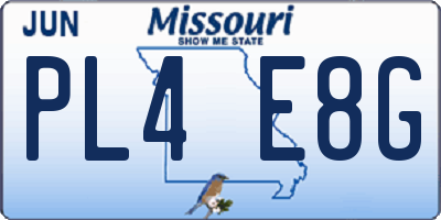 MO license plate PL4E8G
