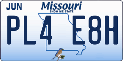 MO license plate PL4E8H