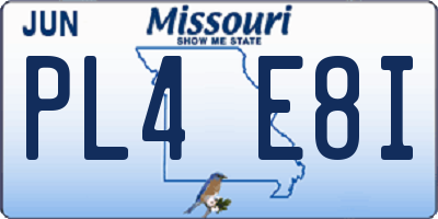 MO license plate PL4E8I
