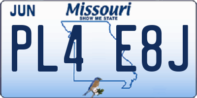 MO license plate PL4E8J