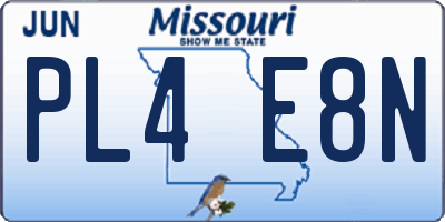 MO license plate PL4E8N
