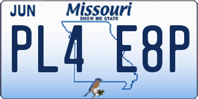 MO license plate PL4E8P