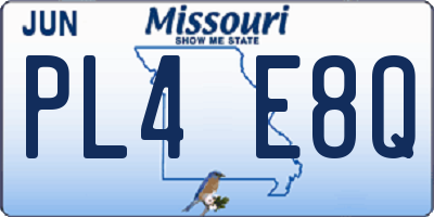 MO license plate PL4E8Q