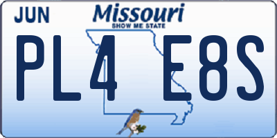 MO license plate PL4E8S