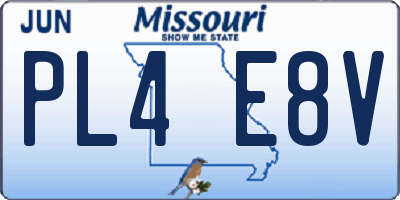 MO license plate PL4E8V