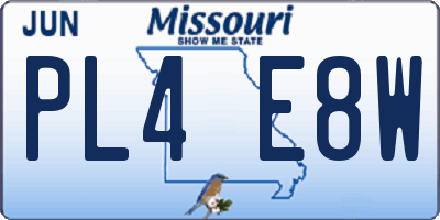 MO license plate PL4E8W