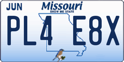 MO license plate PL4E8X