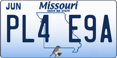 MO license plate PL4E9A