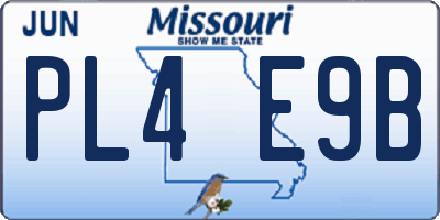 MO license plate PL4E9B