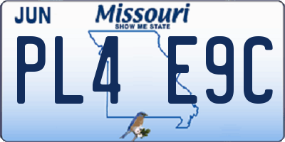 MO license plate PL4E9C