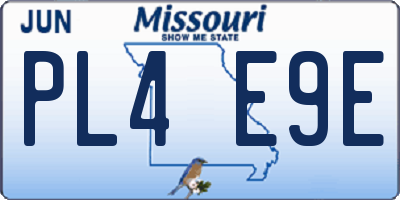 MO license plate PL4E9E