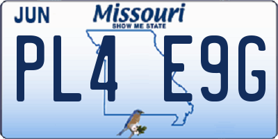 MO license plate PL4E9G