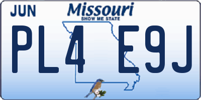 MO license plate PL4E9J