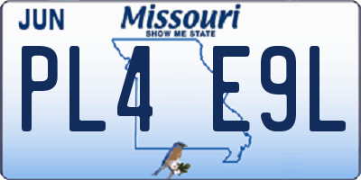 MO license plate PL4E9L