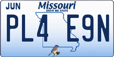 MO license plate PL4E9N