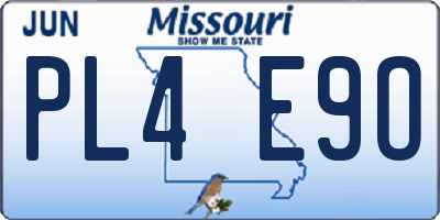 MO license plate PL4E9O