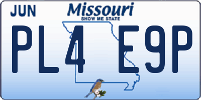 MO license plate PL4E9P