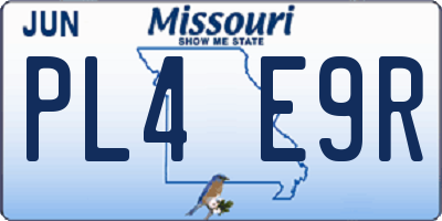 MO license plate PL4E9R