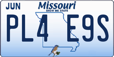 MO license plate PL4E9S