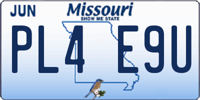 MO license plate PL4E9U