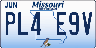 MO license plate PL4E9V