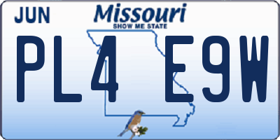 MO license plate PL4E9W