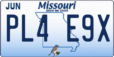 MO license plate PL4E9X