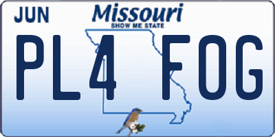 MO license plate PL4F0G