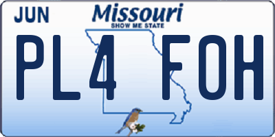 MO license plate PL4F0H