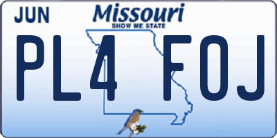 MO license plate PL4F0J