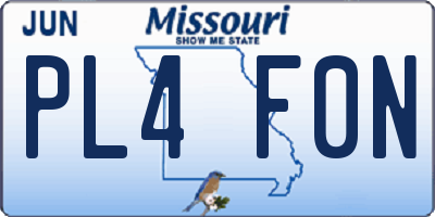 MO license plate PL4F0N