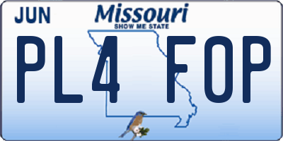 MO license plate PL4F0P