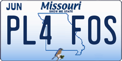 MO license plate PL4F0S